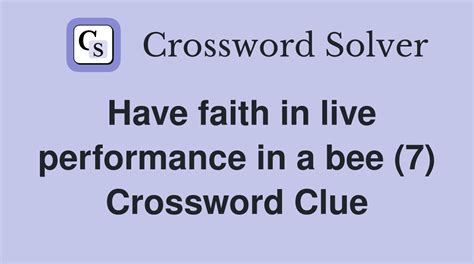 had faith in crossword clue